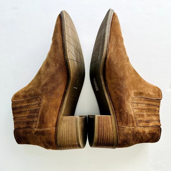 AQUATALIA Rosalin Weatherproof Suede Ankle Boot Size 9.5 Whiskey Tan Italy - Picture 5 of 10